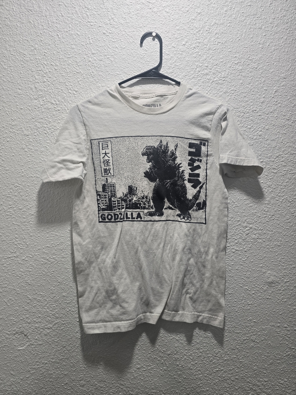 Men's White Godzilla Graphic Tee - Unbranded